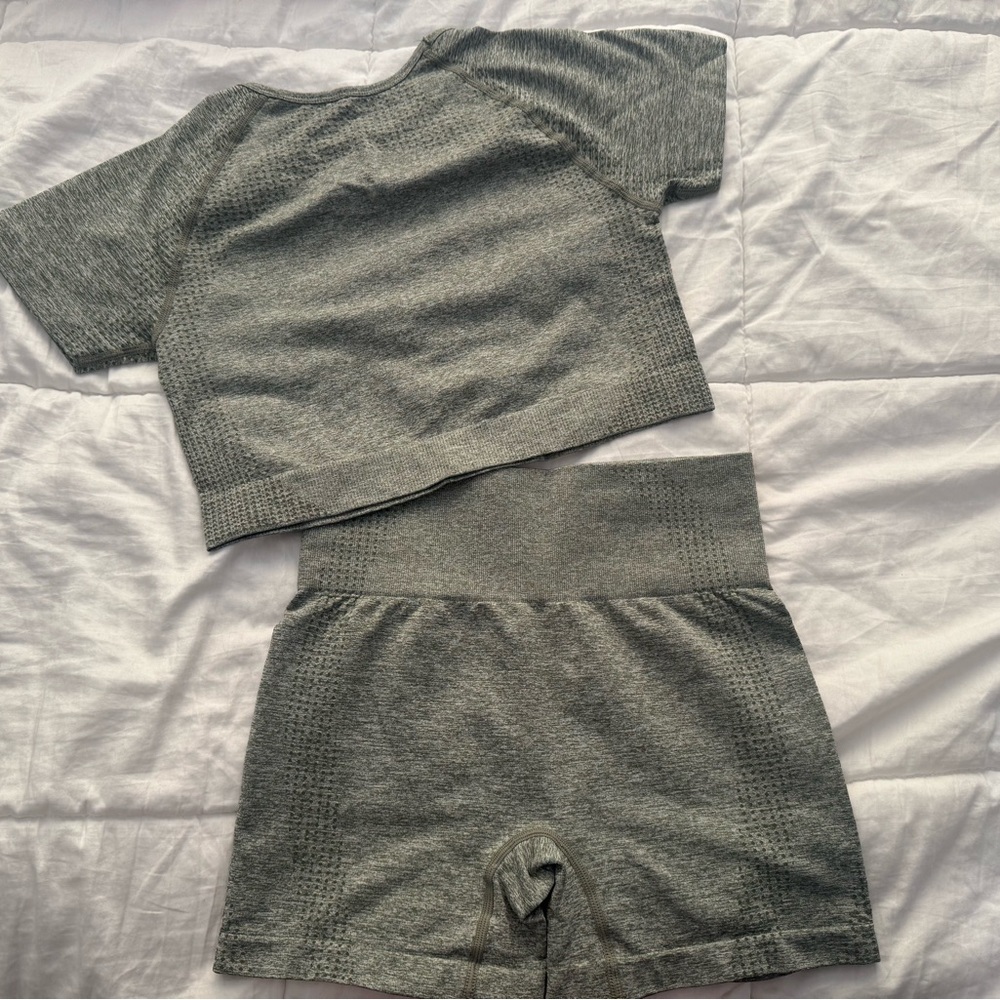 Green Textured Activewear Set